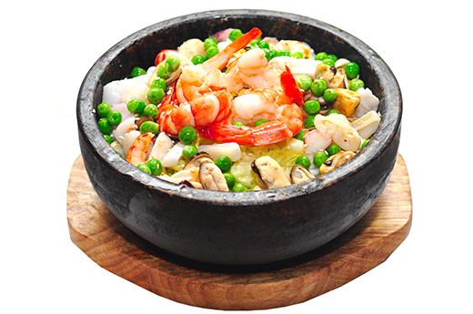 Bibimbap aux fruits de mer (cuit)